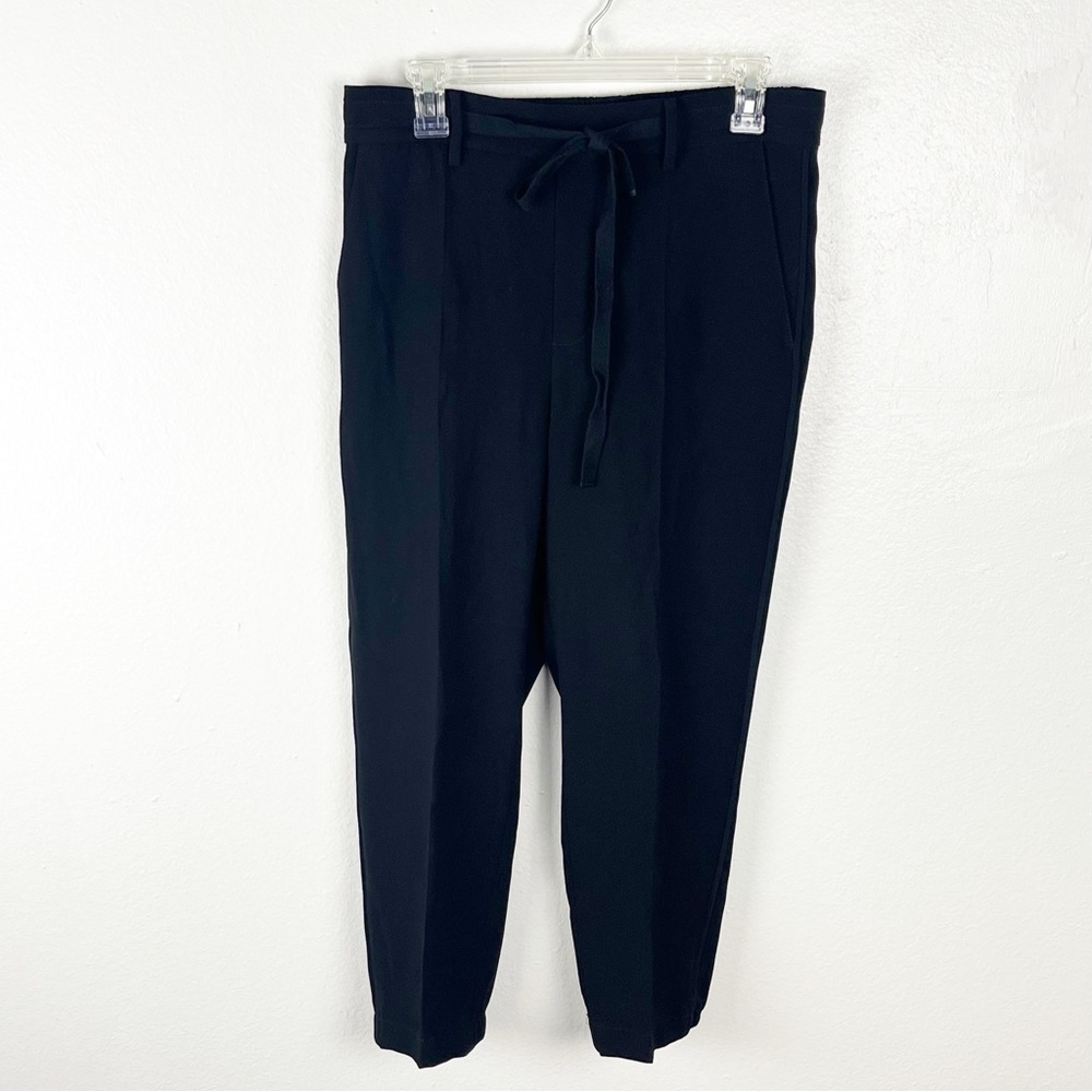 VINCE Black Cropped Elasticized Drawstring Waist Pull On Jogger Pants Size Small